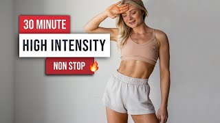 30 MIN KILLER NON STOP MOVING CARDIO Workout  Full Body HIIT No Equipment No Repeat Super Sweaty [upl. by Serdna]