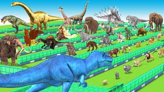 Epic Giganotosaurus Deathrun Ascended  All ARK Creatures  Animal Revolt Battle Simulator [upl. by Yanahc]