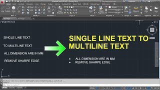 AutoCAD Single Line Text to Multiline Text [upl. by Eelesor]