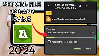 How To SetupExtract OBB Files For Any Game Using Zarchiver 2024 [upl. by Sitsuj]