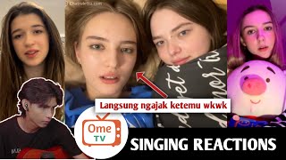 Reaksi Wanita dari Manca Negara dinyanyiin Cowok Indonesia pake bahasa nya  SINGING REACTIONS OmeTV [upl. by Dona]