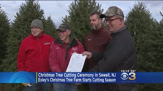 Christmas Tree Cutting Ceremony Held In Sewell New Jersey [upl. by Yaresed631]