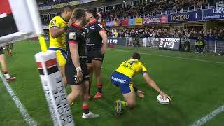 TOP 14  Essai de Bautista DELGUY ASM  ASM Clermont  Stade Toulousain [upl. by Llerdna]