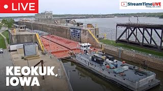 Mississippi River Lock 19  Keokuk IA USA  StreamTime LIVE [upl. by Marquardt]