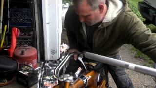 How to bend out the handlebars on a trail 70 ct70 part 2  buckets garage [upl. by Hadwin731]