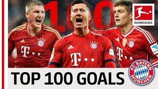 Top 100 Best Goals FC Bayern München  Vote for Lewandowski Kroos Müller amp Co [upl. by Accisej409]