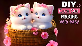 How To Make A Cat  Paper Craft  Cat 🐱 Toy  Bottle Crafts Ideas [upl. by Anohsal]