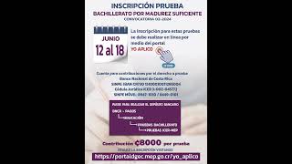 Inscripción pruebas Bachillerato por Madurez 022024 [upl. by Sungam148]