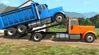 BeamNG Drive  Loading amp Transporting a Dump Truck on the Rollback Tow Truck [upl. by Syd]