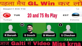 TUR vs EST Dream11 Prediction  TUR vs EST DREAM11 Team  dream 11 ecc t10 [upl. by Nyrhtakyram]