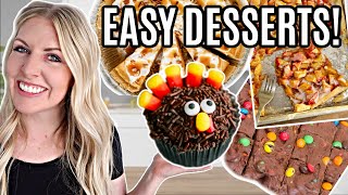 10 of the EASIEST Thanksgiving Desserts Not ALL PIES [upl. by Ynaffyt]