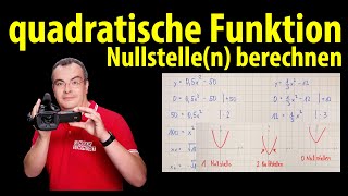 quadratische Funktion  Nullstellen berechnen  einfach erklärt von Lehrerschmidt [upl. by Nnahtebazile]