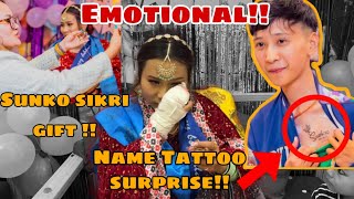 GOLD CHAIN GIFT JETHISASU LAI BIRTHDAY SURPRISE TATTOO SURPRISE DIDA EMOTIONAL [upl. by Rycca]