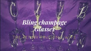 DIY BLING CHAMPAGNE FLUTES [upl. by Clemence]