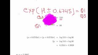 Lognormal Distribution  Method of Moments and Percentiles [upl. by Beedon393]