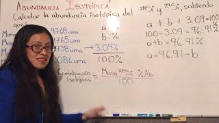 😮¿Cómo calcular abundacia isotópica cuando son tres los isótopos de un elemento químico [upl. by Attikin]