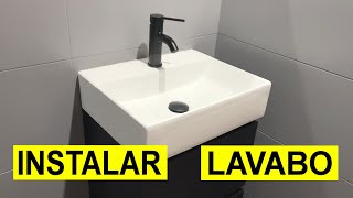 Como instalar un lavabo en mueble baño Grifo y desagüe [upl. by Ynnod]