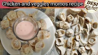 Chicken amp veggies momos🥟😋Momos recipe👌👍 [upl. by Oshinski]