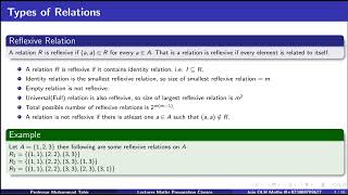 Reflexive Irreflexive and QuasiReflexive Relation Set Theory Discrete Mathematics OLH Maths EE [upl. by Moshe]