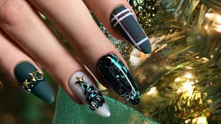 Emerald Green Christmas Nails 🎄 [upl. by Yklam]