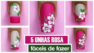 5 Unhas Rosa MAIS FÁCEIS DO MUNDO [upl. by Elik]