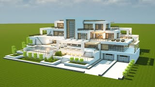 GRÖßTE MODERNE LUXUSVILLA mit POOL in MINECRAFT bauen TUTORIAL HAUS 311 Part 2 [upl. by Shakespeare]