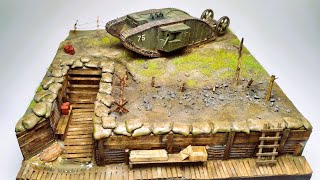 WWI Diorama  172  Trench Area [upl. by Barrada]