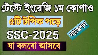 টেস্টে ইংরেজি ১ম পত্রে কোপ দেও  SSC25  ১০০℅ কমন  Class 10 test suggestion english 1st paper [upl. by Aketal]