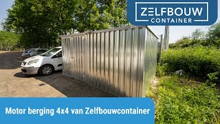 Motor berging 4x4 van Zelfbouwcontainer [upl. by Nuyh547]