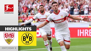 Difference in class VfB with statement  VfB Stuttgart  Borussia Dortmund 51  Highlights  MD 4 [upl. by Atiuqaj]