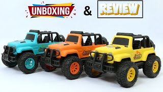 Jeep Toy Car Unboxing and Review  Green Yellow and Blue Off Road VehicleJeep Unboxing Video [upl. by Taveda]