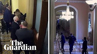 Trump impeachment new footage shows Mike Pence and Mitt Romney fleeing Capitol attack [upl. by Oskar]