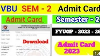 VBU admit card download kaise kren  2nd semester ka admit card kaise download kare VBUuniversity [upl. by Anikal]