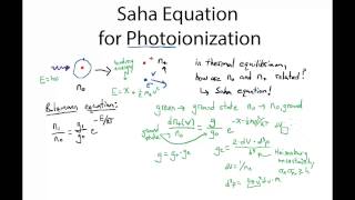 Photoionization the Saha Equation and Recombination [upl. by Treacy]