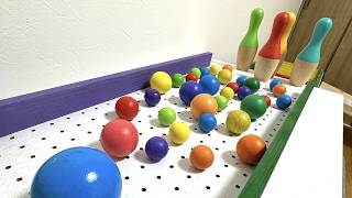 Marble run race ☆ Large and small colorful balls amp bowling course [upl. by Haggar]