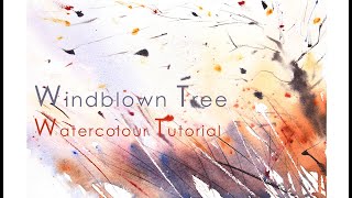 Windblown Tree Watercolour Tutorial [upl. by Enaht]