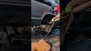 Timelapse removing Chevy Tahoe rear axle assembly the Salvage yard way [upl. by Arliene]