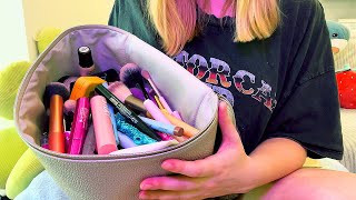 ASMR Makeup Bag Organising LoFi Whispered Rummaging [upl. by Eerok]