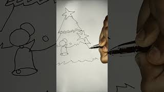 Christmas trees Drawing video  Short video  you tube  Riya Riyansh Creation [upl. by Harac686]