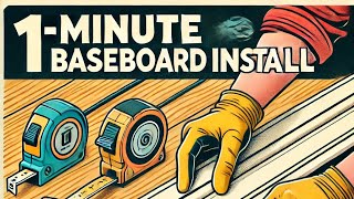 DIY HOW TO INSTALL BASEBOARDS IN ONE MINUTE  QUICK amp EASY TUTORIAL [upl. by Ecertal363]