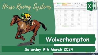 Wolverhampton  Excel Spreadsheet Dutching  Horse Racing Betting System  09032024 [upl. by Joachima202]