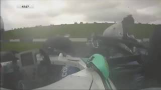 F4 British Championship 2017 Race 3 Donington Park Billy Monger Horrifying Crash YouTube [upl. by Dow]