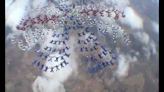 World Record 357 way skydive formation  Thailand 2004 [upl. by Llewej]