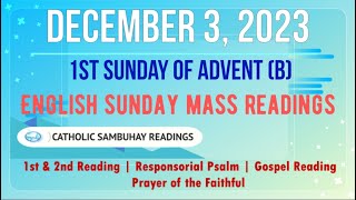 3 December 2023 English Sunday Mass Readings  1st Sunday of Advent B [upl. by Dlanigger409]