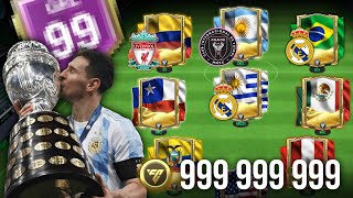 ¡999 MILLONES CREAMOS EL MEJOR 11 DE LA COPA AMÉRICA EN FC MOBILE 🤯🤑 [upl. by Marlie799]