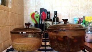 Glass cookware  cooking in Visions cookware [upl. by Ltihcox]