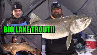 Ice Fishing for BIG Lake Trout at Bakers Narrows Lodge [upl. by Kcirtap663]