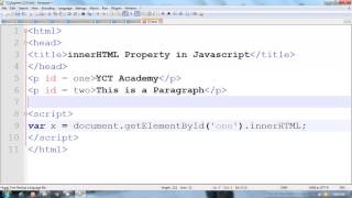 innerHTML Property in Javascript  Hindi [upl. by Esac537]