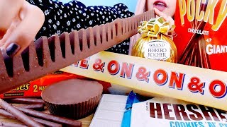 ASMR GIANT CHOCOLATE CANDY  Soft Chewy Crunchy Eating Sounds 먹방 [upl. by Yedsnil]