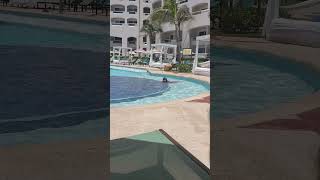 Pool activities at Wyndham Alltra in cancun Mexico  travel motivation poolview [upl. by Ynohtnad222]